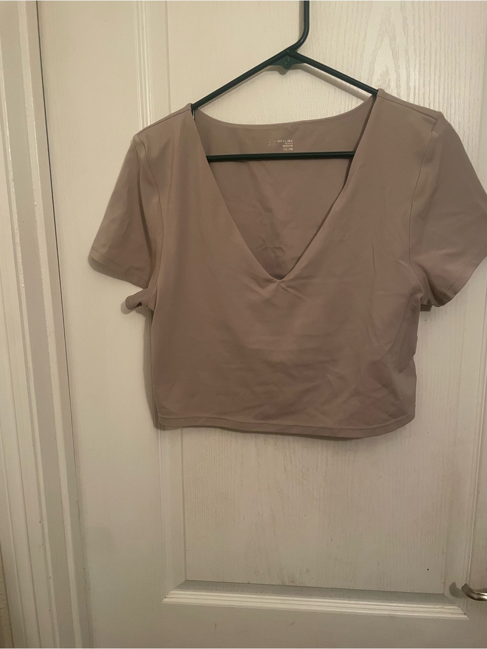Women's offline by aerie V-Neck Crop Top - Taupe